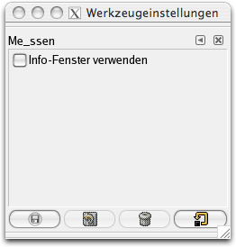 Eigenschaften für das Werkzeug Maßband